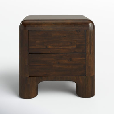 AllModern Eldora 2 - Drawer Solid Wood Nightstand in Dark Brown